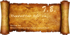 Thanhoffer Béla névjegykártya